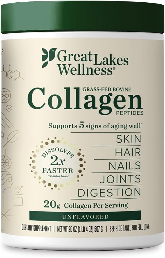 Great Lakes Wellness Polvo de Péptidos de Colágeno para Piel, Cabel...