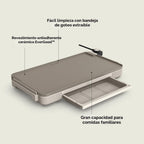 bella Plancha eléctrica de 12 x 22 pulgadas con bandeja de calentam...