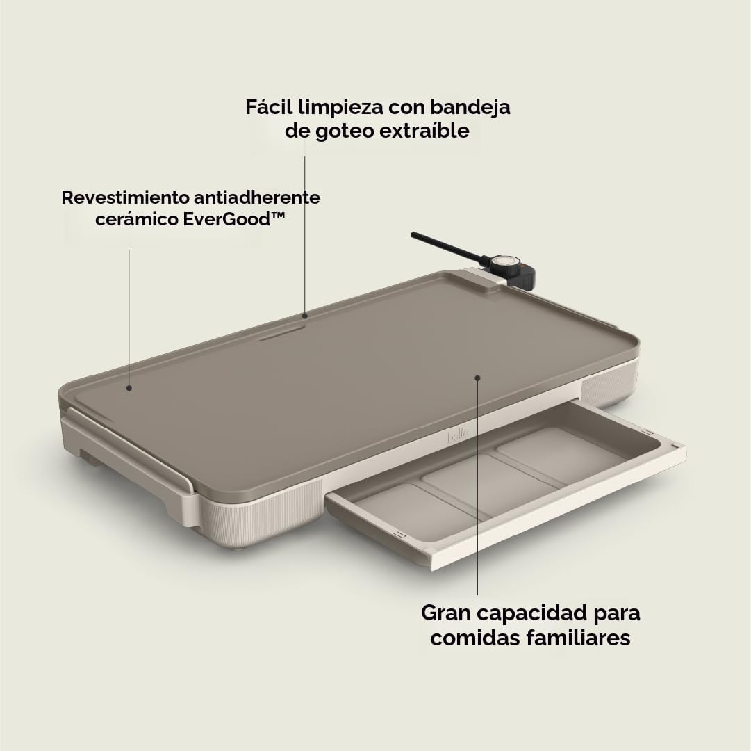 bella Plancha eléctrica de 12 x 22 pulgadas con bandeja de calentam...
