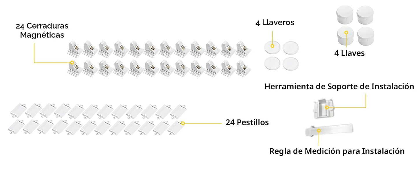 Vmaisi Cerraduras magnéticas adhesivas para armarios y cajones (paq...