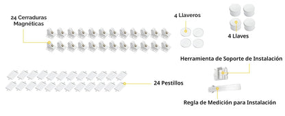 Vmaisi Cerraduras magnéticas adhesivas para armarios y cajones (paq...