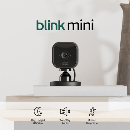 Blink Mini - Cámara de seguridad inteligente compacta, conectable,...