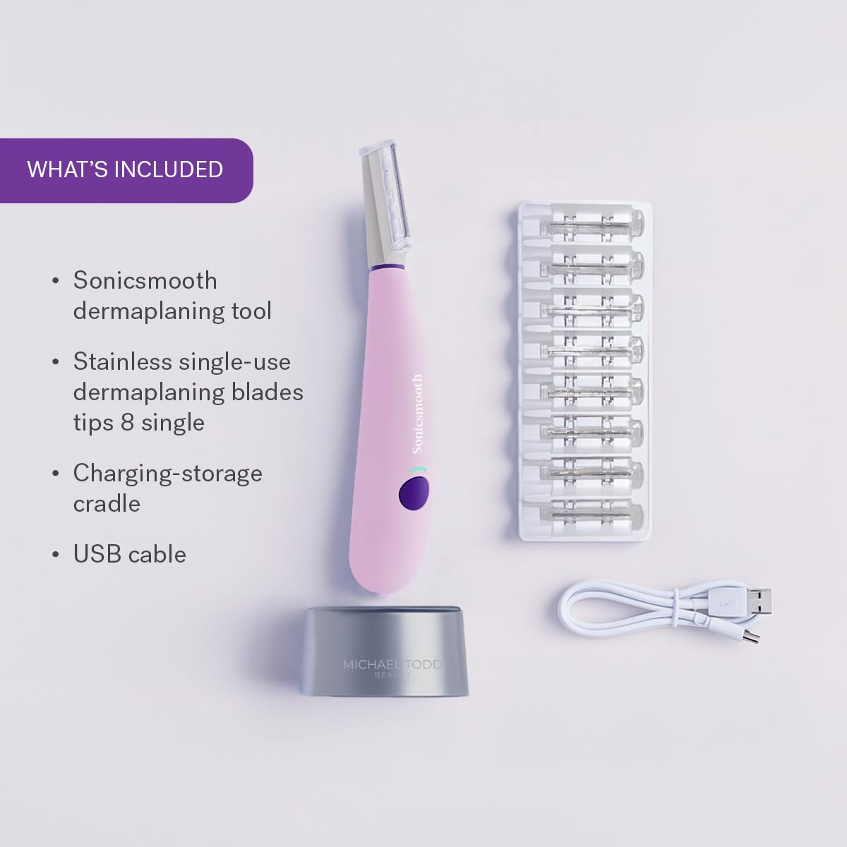 Michael Todd Beauty Sonicsmooth Dermaplane - Maquinilla de afeitar...