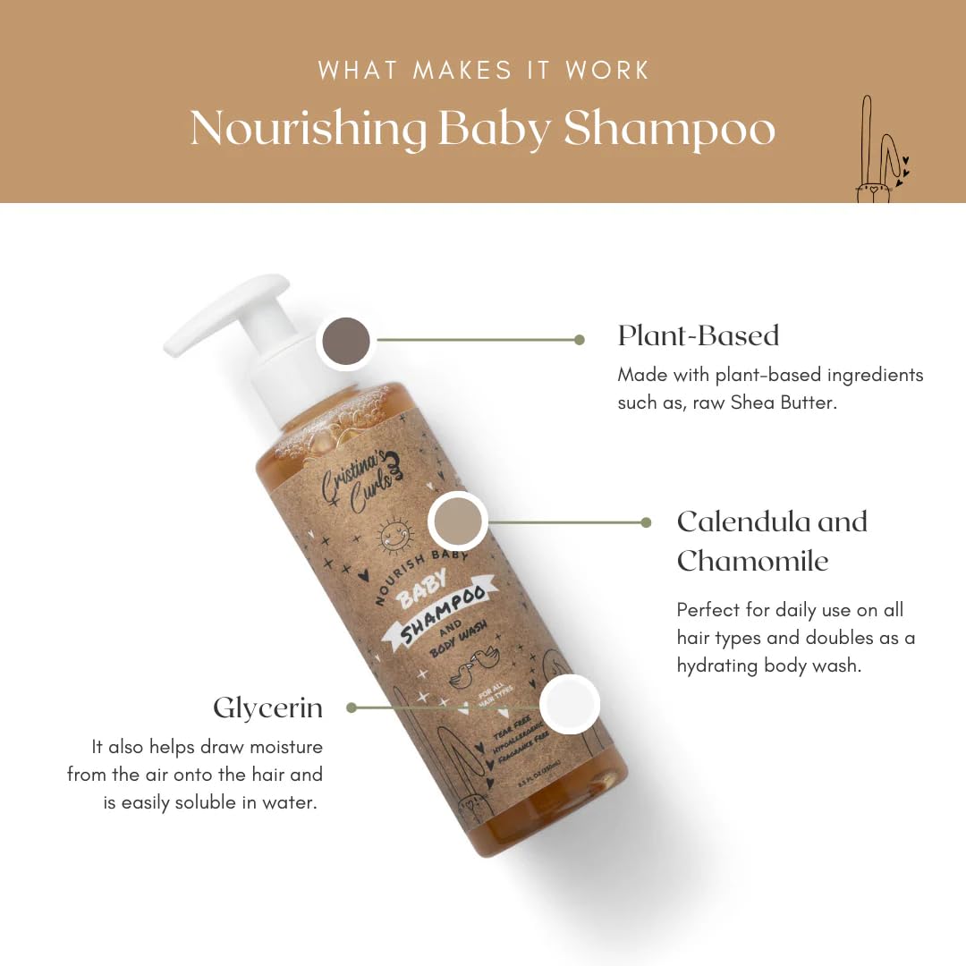 Cristina's Curls Set de champú y acondicionador para bebés: lim...