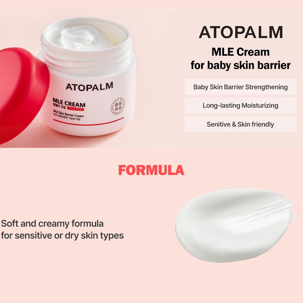 ATOPALM | Crema para el eccema MLE | Loción Premium para bebés recién nacidos | Hidratante para la cara y el cuerpo del bebé para la barrera de la piel | Crema facial hidratante para picazón y