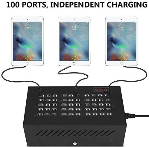Estación de carga USB, 100 puertos, estación de energía USB, multipuerto, cargador de pared, adaptador de teléfono, multipuerto, multipuerto, cargador rápido USB para hotel, escuela, centros