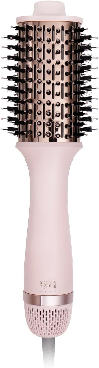 Cepillo secador de pelo iónico 4.0, ligero secado 3 veces más rápido, cepillo de soplado 5 en 1 para más brillo, rizos y volumen, cepillo de titanio para cabello caliente más suave, antiencrespamiento