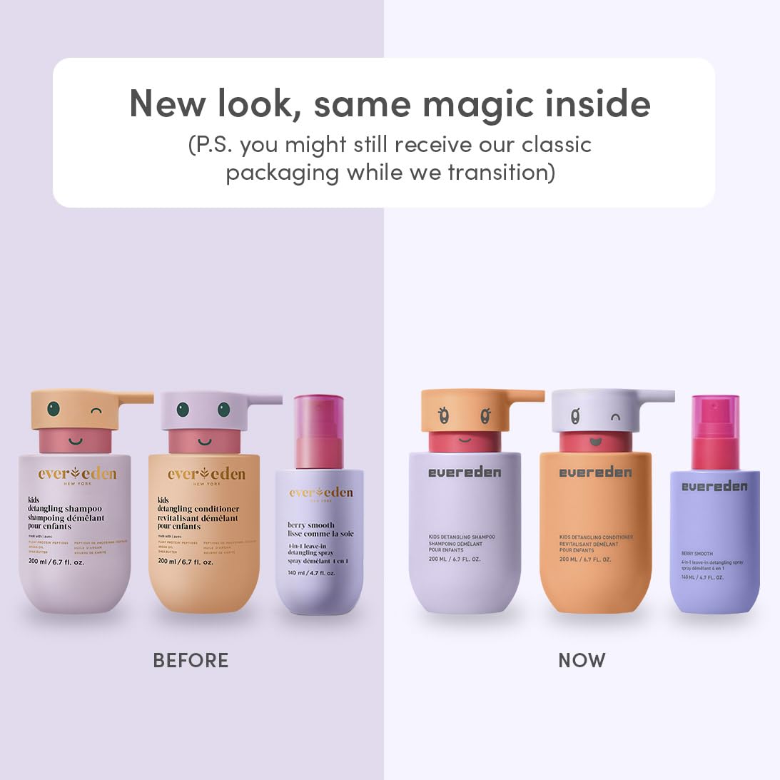 Evereden Kids Champú, acondicionador y espray desenredante + cepill...