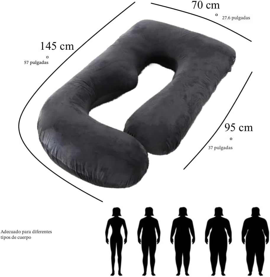 ALLOPERA Almohada de embarazo de 57 pulgadas para dormir, almohada...