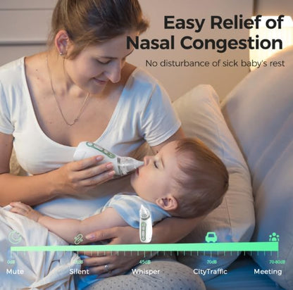 Momcozy Aspirador Nasal para Bebé, Aspirador Nasal Eléctrico de 3 Niveles de Succión para Bebé, Recién Nacido y Niño Pequeño, Aspirador Nasal Portátil con Luz Tranquilizante y Música