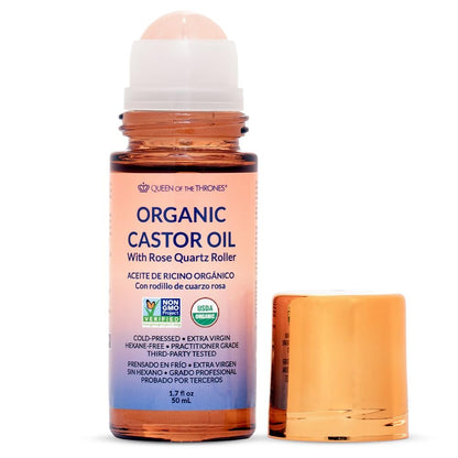 QUEEN OF THE THRONES Aceite de ricino dorado orgánico roll-on con c...