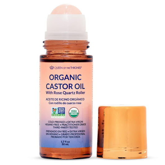 QUEEN OF THE THRONES Aceite de ricino dorado orgánico roll-on con c...
