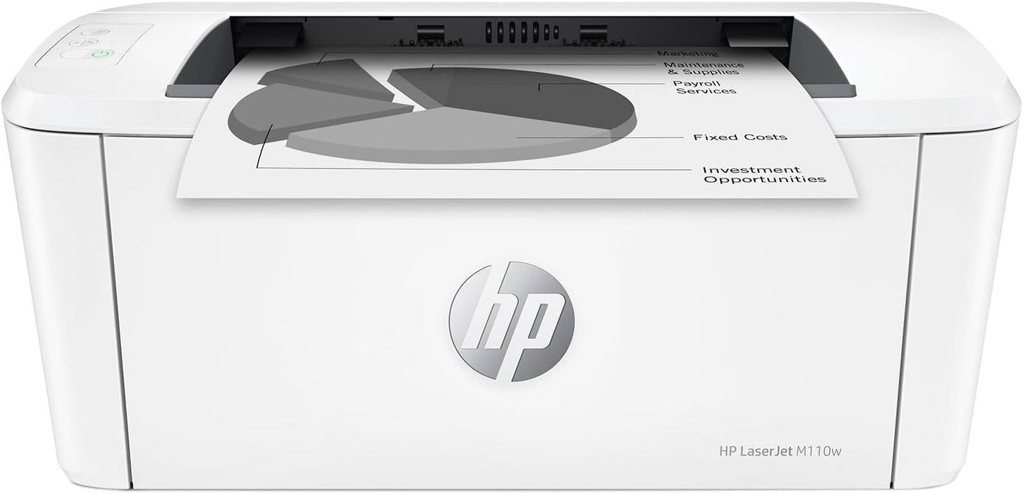Impresora inalámbrica en blanco y negro HP LaserJet M110w, impresión, velocidades rápidas, configuración fácil, impresión móvil, ideal para equipos pequeños