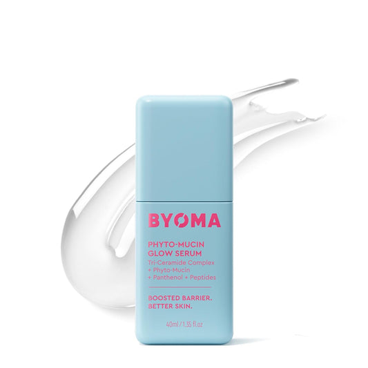 BYOMA Phyto-Mucin Glow Serum – Suero facial de mucina para piel de cristal – Rellena, prepara e hidrata – Primer impecable y base de maquillaje – Fortalece la barrera de la piel – 1.35 fl oz