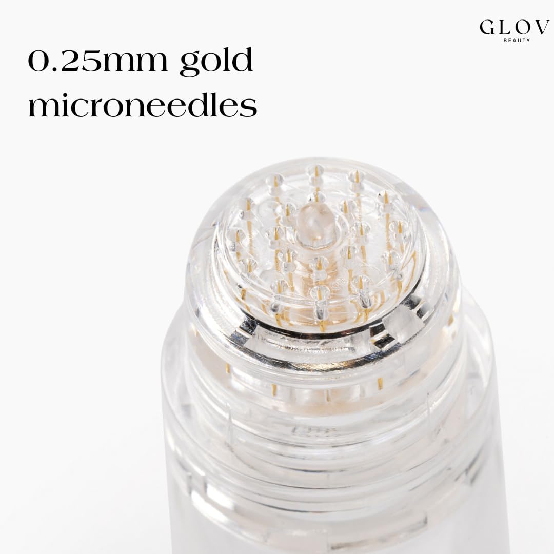 Kit de Renovación Capilar Micro Infusión de Glov Beauty – Estampación Dérmica de Oro de 0.25 mm con Ácido Hialurónico, Péptido y Suero Ampollas Botánico | Tratamiento Hidratante para el Cuero