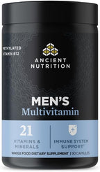 Ancient Nutrition Multivitamínico para hombres, vitamina D, C, E, B...