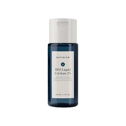 Naturium BHA Exfoliante Líquido 2%, Tratamiento Exfoliante de Poros Leave-on para Rostro y Cuidado de la Piel, con Ácido Salicílico y Ácidos de Frutas Bioactivos, El Empaque Puede Variar, 4 oz