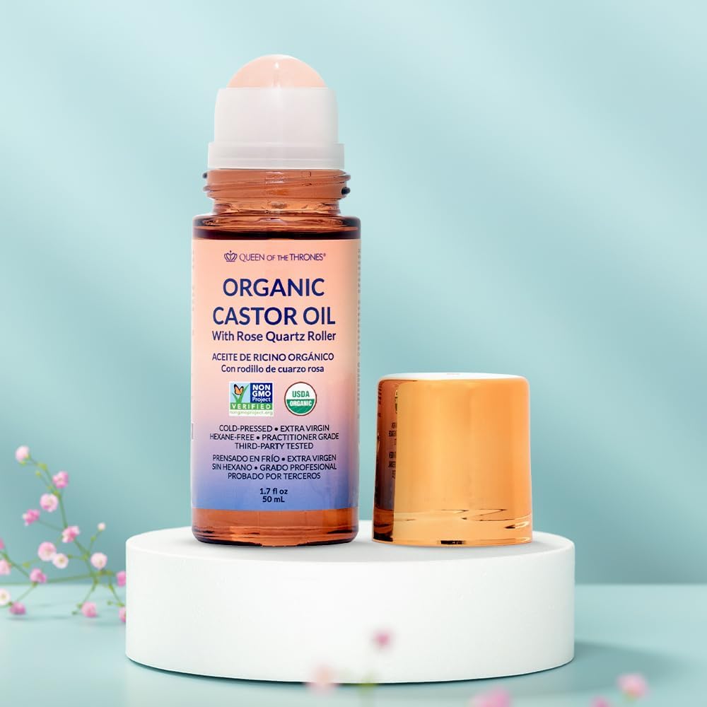 QUEEN OF THE THRONES Aceite de ricino dorado orgánico roll-on con c...