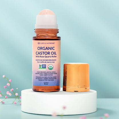 QUEEN OF THE THRONES Aceite de ricino dorado orgánico roll-on con c...