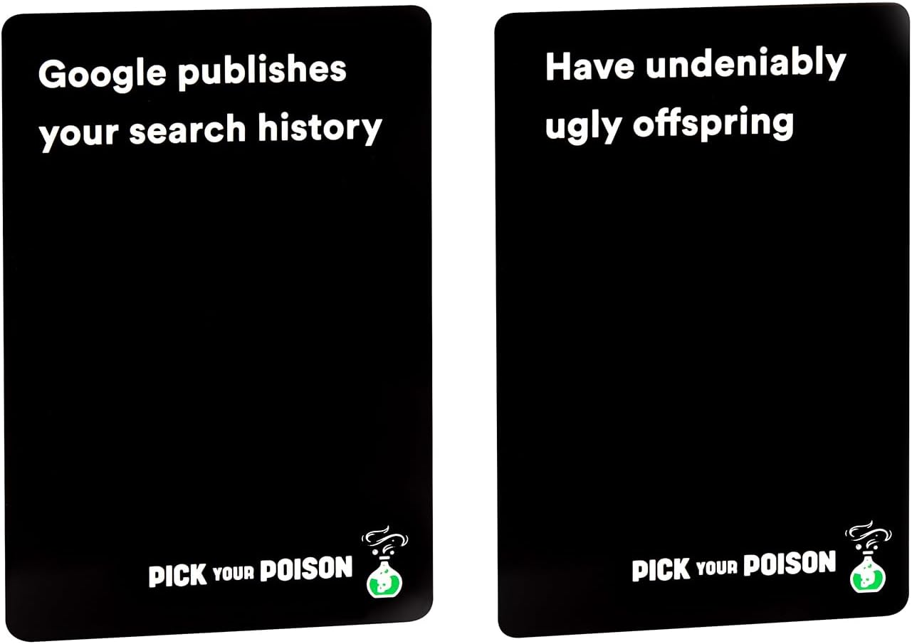 Pick Your Poison Después de la Oscuridad + Set de Expansión Juego de Fiesta - El “¿Qué Preferirías Hacer?” Juego de Cartas para Adultos para Fiestas de Blanco Elefante, Regalos de Relleno + Noche de