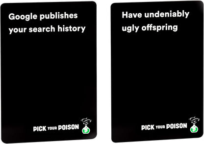 Pick Your Poison Después de la Oscuridad + Set de Expansión Juego de Fiesta - El “¿Qué Preferirías Hacer?” Juego de Cartas para Adultos para Fiestas de Blanco Elefante, Regalos de Relleno + Noche de