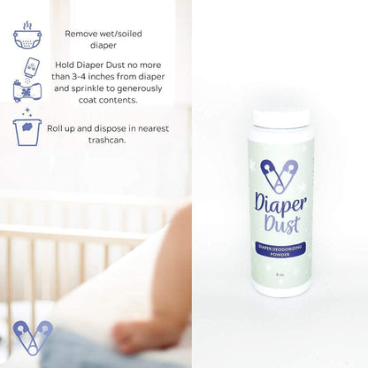 Diaper Dust - Polvo desodorante para pañales con carbón activado -...