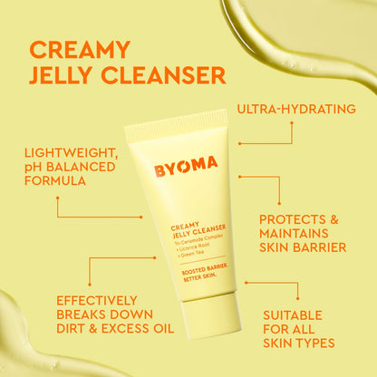 BYOMA Set Tan Hidratante - Set de Reparación de Barrera para el Cuidado de la Piel - Limpiador Cremoso en Gel, Suero Facial Hidratante y Crema Facial de Ceramida para Piel Seca - Antiarrugas, Cuidado