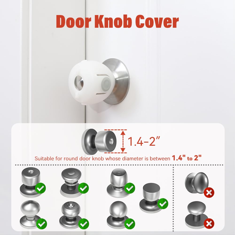 Mom's Choice Gold Awards - Paquete de 4 fundas de seguridad para pomos de puerta de bebé (no apto para todos los pomos de puerta)