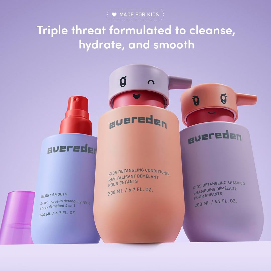Evereden Juego de champú, acondicionador y spray desenredante para...