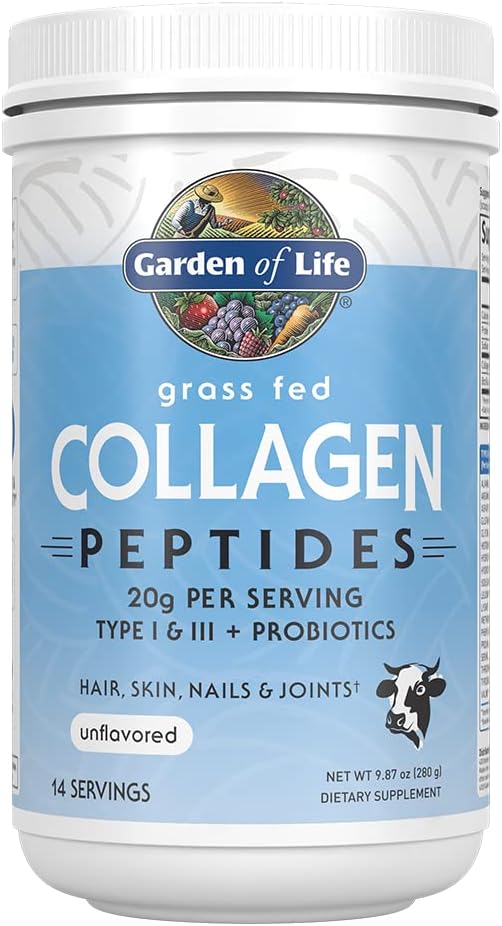 Garden of Life Péptidos de Colágeno en Polvo de Ganado Alimentado c...