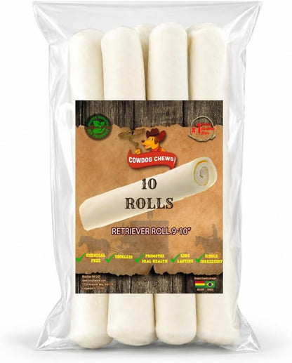 Cowdog Chews Retriever Rollo de golosinas para perros de cuero crud...