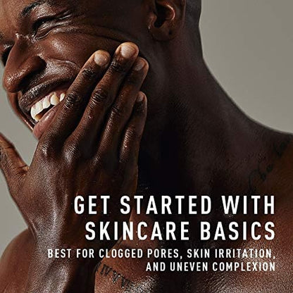 Kit de cuidado de la piel facial Bevel para hombres - Kit de rutina de cuidado de la piel para hombres incluye lavado facial con aloe vera, almohadillas exfoliantes de ácido glicólico, humectante
