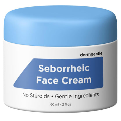 Crema facial para dermatitis seborreica para pieles sensibles, hidrata y apoya la barrera cutánea con aceite MCT, escualano, crema hidratante para rostro, cuero cabelludo y cuerpo, sin esteroides