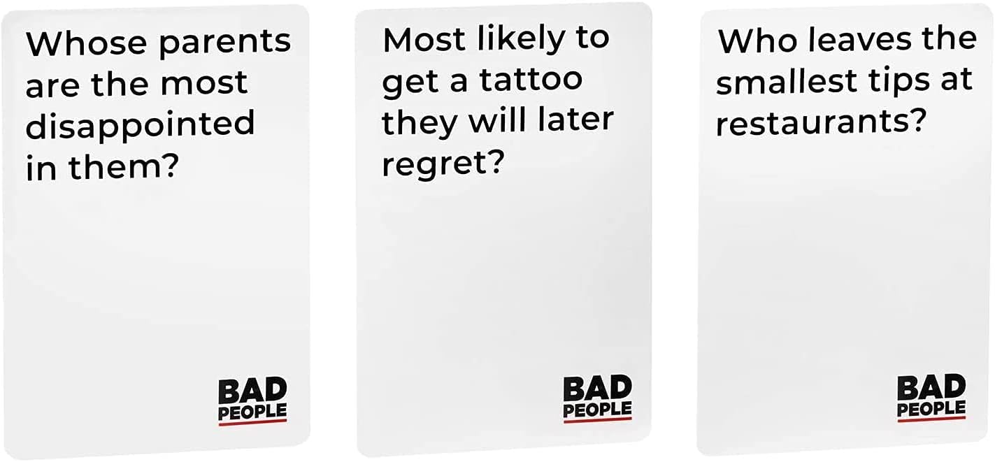 Juego de fiesta BAD PEOPLE + Set After Dark – Divertido juego de cartas para adultos para amigos y noche de juegos | Divertido juego de mesa para conversaciones y rompehielos para fiestas, prejuegos
