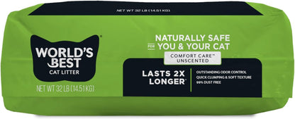 WORLD'S BEST CAT LITTER Comfort Care sin perfume, 32 libras, in...