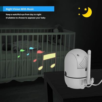 HelloBaby Monitor de bebé sin WiFi, pantalla de 5 pulgadas, batería de 30 horas, video de panorámica/inclinación/zoom mejorado con cámara y audio, visión nocturna, VOX, conversación bidireccional, 8