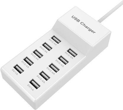 Estación de carga de pared USB de 10 puertos con carga rápida, tecn...