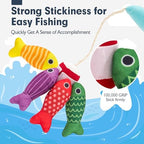 Hahaland Juego de pesca Montessori y juguetes de tren con bloques m...