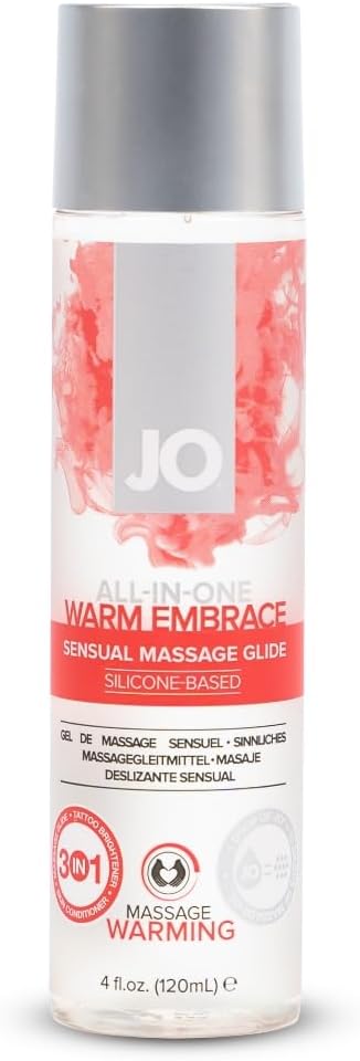 JO Aceite de masaje de silicona todo en uno, sin fragancia, lubrica...