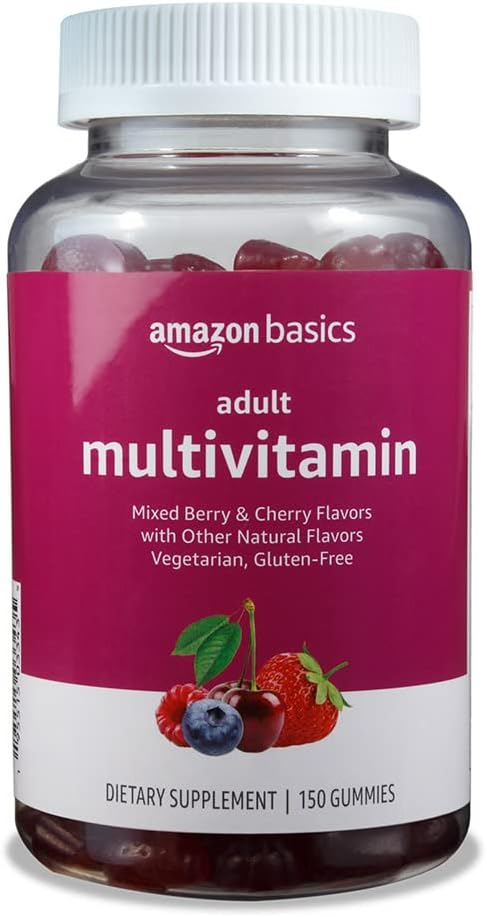 Amazon Basics Gomitas multivitamínicas para adultos, mezcla de baya...