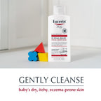 Eucerin Baby, Crema de Alivio del Eccema, Jabón Corporal, Sin Fragancia - Jabón Corporal para Eccema de Bebés con Avena Coloidal, Botella de 13.5 Fl Oz