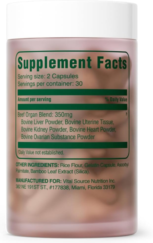 Vital Source Nutrition - Cápsulas BiFi - Mezcla Premium de Órganos...