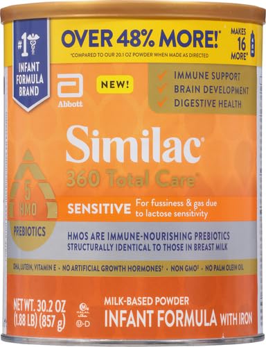 Similac 360 Total Care - Fórmula infantil sensible para irritabilid...
