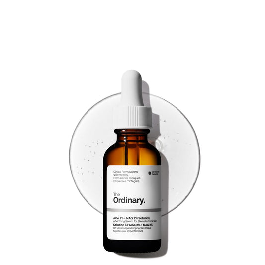The Ordinary Solución de aloe 2% + NAG 2%, alivia la piel y se dirige a las marcas posteriores al acné, 1 onza líquida