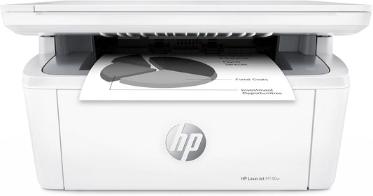 HP Laserjet MFP M140w Impresora inalámbrica en blanco y negro, impresión, escaneo, copia, velocidades rápidas, fácil configuración, impresión móvil, mejor para equipos pequeños