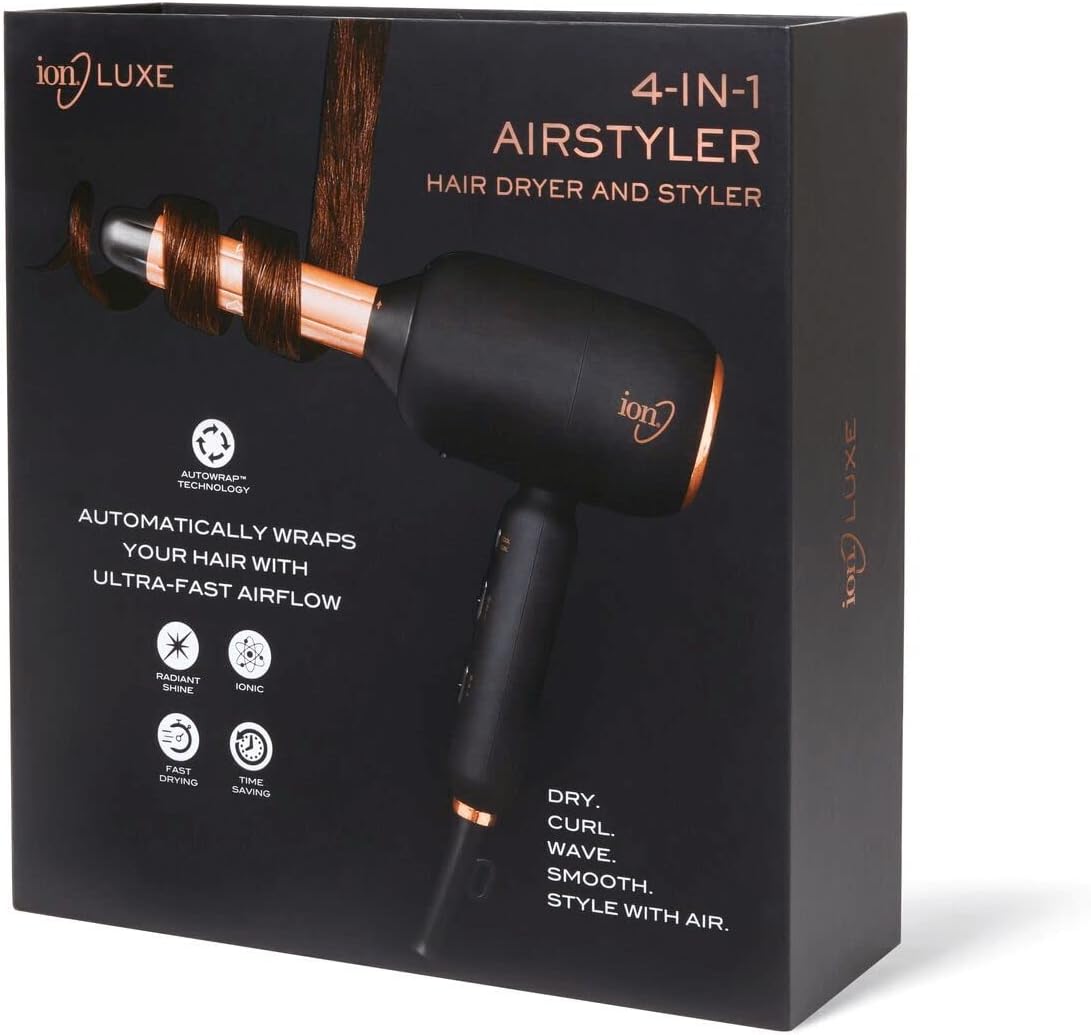 ion Luxe 4 en 1 Autowrap™ Airstyler - Secador de pelo intercambiabl...