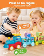 Hahaland Juego de pesca Montessori y juguetes de tren con bloques m...