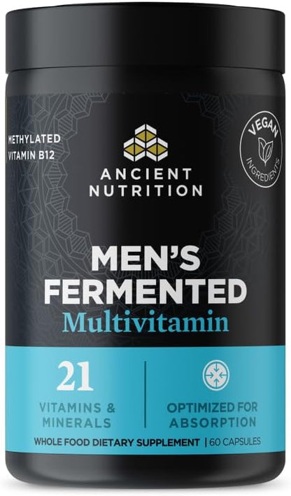 Ancient Nutrition Multivitamínico para hombres, multivitamínico fer...