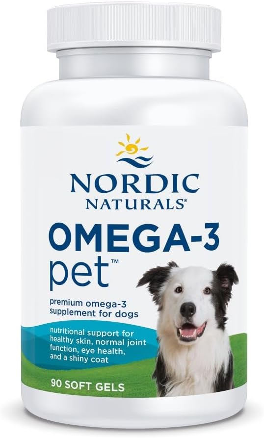 Nordic Naturals Omega-3 para mascotas, sin sabor - 90 cápsulas blan...