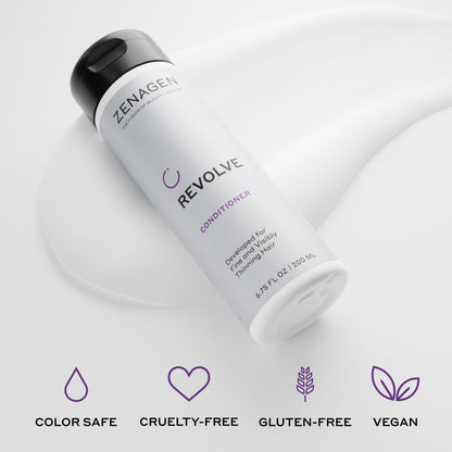 ZENAGEN Revolve - Kit de trío para mujer | Champú + acondicionador + densificador para cabello fino y visiblemente adelgazante, apoya la fuerza y el crecimiento del cabello, 1 unidad